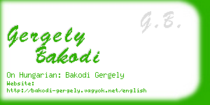 gergely bakodi business card